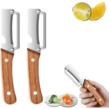 (2PCS, -) Multifunktionaler Gemüseschäler mit Holzgriff und Flaschenöffner