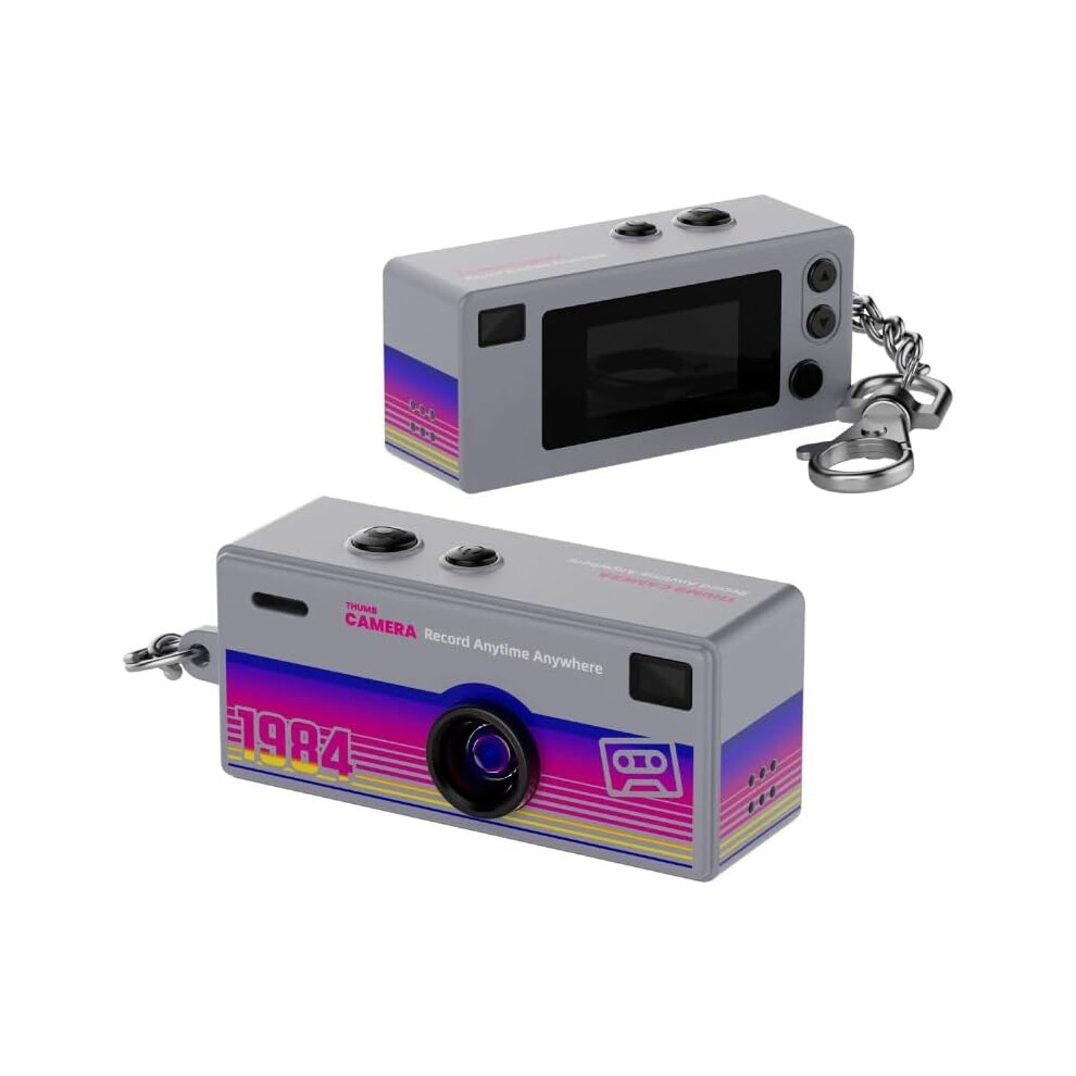 (Gray(32G), -) G6 Mini Thumb Camera, 1080P Hd Keychain Digital Camera With 0.96'' Screen, Retro Gray 5437706838630