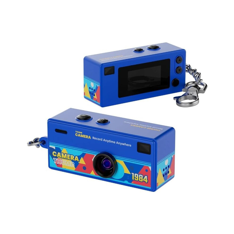 (Blue(32G), -) G6 Mini Thumb Camera, 1080P Hd Keychain Digital Camera With 0.96'' Screen, Retro Blue 5437706838647