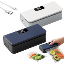 (MIX, -) Sigillatore bustine mini ricaricabile USB-C, termico 2 in 1 con taglierino e display LED