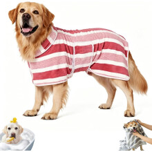 (pink, X-Small) Luxus Mikrofaser Hundebademantel, ultra saugfähig, verstellbarer Bauchgurt