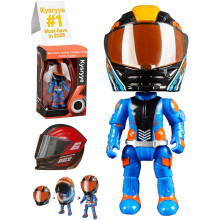 (Blue, -) Mini Moto Helm Helden verwandelnde Ornamente, klappbare Actionfigur