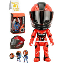 (Red, -) Mini Moto Helm Helden verwandelnde Ornamente, klappbare Actionfigur