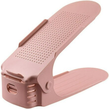 (Pink Pack of 1, -) Verstellbare Schuhfächer Organizer, faltbarer Plastik Schuhstapeler