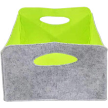 (Green, -) Tweekleurige vilt opbergbakken voor kast, inklapbaar met handvatten voor kinderkamer