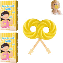 (2pc-b, -) Lutscher Badebombe, bunte Schaumkugel mit Überraschungsspielzeug, fruchtiger Duft