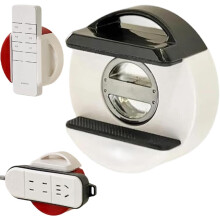 (White, -) Zuignap powerstrip houder, wandmontage ponsvrije stopcontact organizer voor bureau