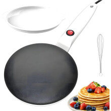 (White, -) 20 cm elektrische crêpe maker snel heet, antiaanbak pannenkoekenmaker voor thuis keuken