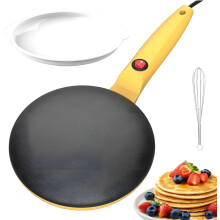 (Yellow, -) 20 cm elektrische crêpe maker snel heet, antiaanbak pannenkoekenmaker voor thuis keuken