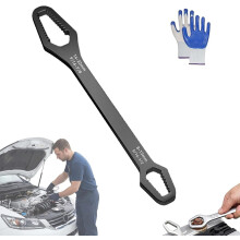 (Black, -) Kétvégű Torx kulcs, univerzális 8-24 mm önfeszítő autóhoz, biciklihez, otthoni DIY