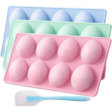 (3 PACK, -) 3er-Pack Osterei Silikon Backform, 24 Kavitäten