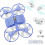 (Blue, -) LED φως οροφής ανεμιστήρα drone, λαβή E27, τηλεχειριστήριο 1