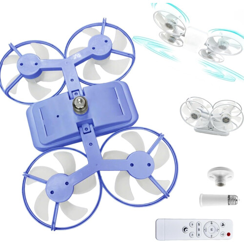 (Blue, -) LED φως οροφής ανεμιστήρα drone, λαβή E27, τηλεχειριστήριο