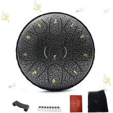 (#C, -) Tambour acier 6 notes 15cm, pour jardin, avec maillets