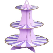 (Purple Watermelon, -) 3-kerroksinen pahvikuppikakku teline, kertakäyttöinen kulta folioreunalla syntymäpäiväjuhliin