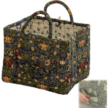 (D, -) Boho-chique gewatteerde bloemen opbergmand, opvouwbare stoffen wasmand met handvatten