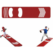 (Red, -) Softball syöttömatto lyöntiasennon harjoitteluun, liukumaton jalanjälkioppaalla