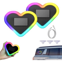 (2PCS, -) RGB langaton auton ikkunavalo älyvalaistuksella, sydämenmuotoinen aurinko autoa varten