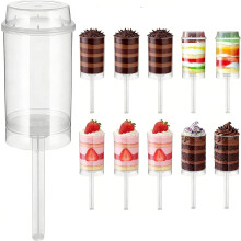 (10 Pcs, -) Cake Push Pop Behälter, wiederverwendbarer Plastik, für Dessert Eis