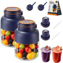 (2pcs-Blue, 28oz) Presse-agrumes sans fil 28/45oz, 38 lames rechargeable