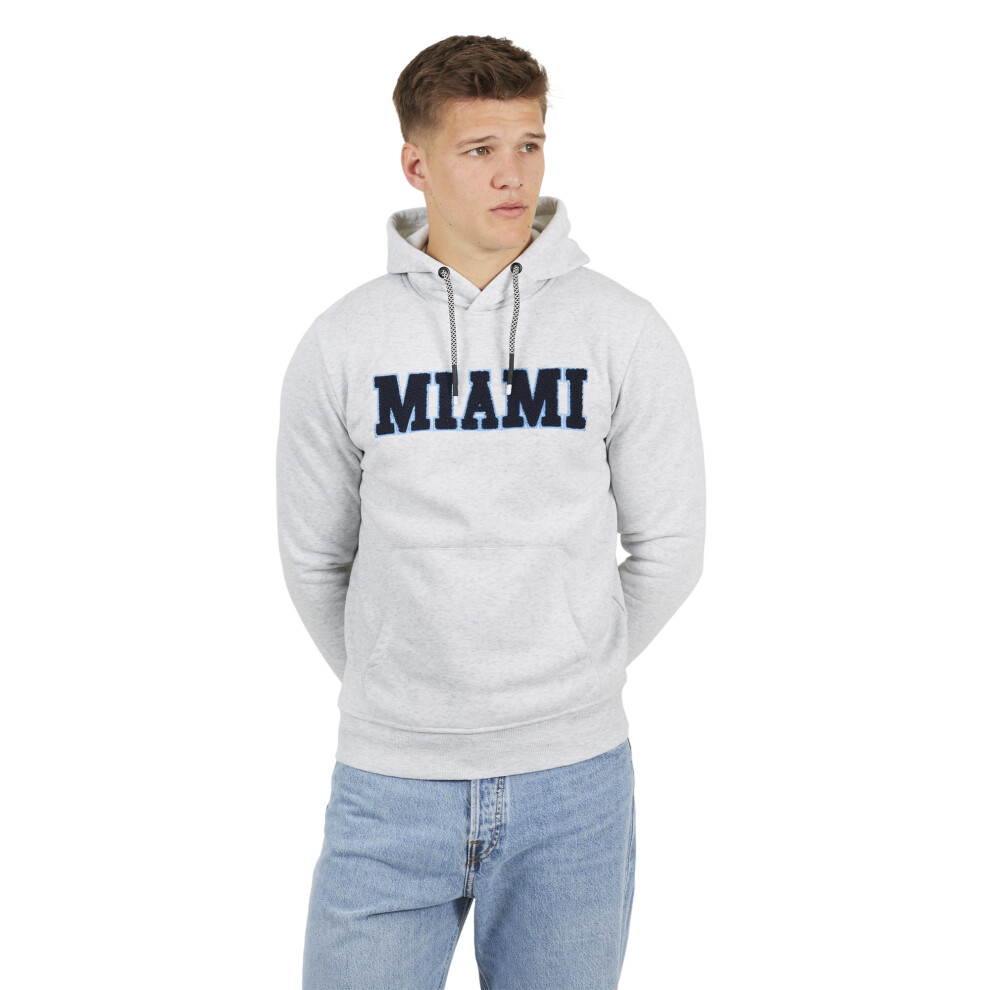 Brave Soul (L, Ecru Marl) Mens Crossover Overhead Hoodie Multicoloured