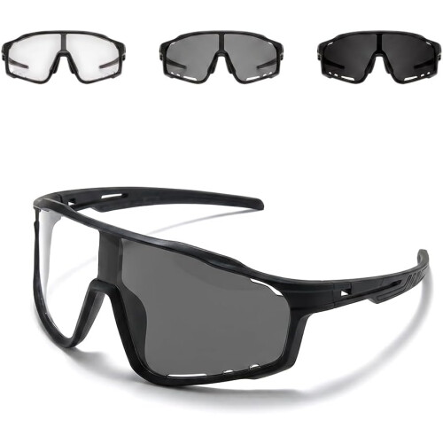 (Black, color_name) Φωτοχρωμικά γυαλιά ασφαλείας UV400, ανθεκτικά