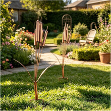 (size_name, 12 in) Lisdodde windgong koper, metalen tuinstaken buiten decoratie voor tuinliefhebbers