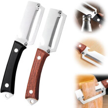 (2PCS Mix, -) Pelapatate legno premium – Acciaio inox per frutta mela patata zucca