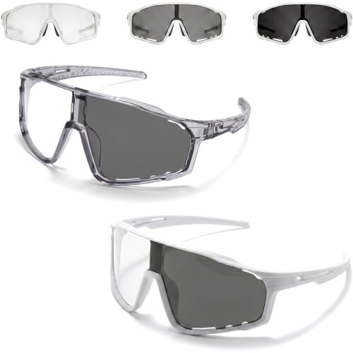 (Gray+white, color_name) Φωτοχρωμικά γυαλιά ασφαλείας UV400, ανθεκτικά