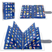 (Blue, -) 8 sidor Klar Filt Nål Display Bok - Portabel Nålsamlingsorganizer med Omslag