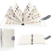 (White, -) 8 sidor Klar Filt Nål Display Bok - Portabel Nålsamlingsorganizer med Omslag