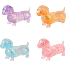 (4pcs, -) Peluche perro salchicha brillante, arcoíris suave