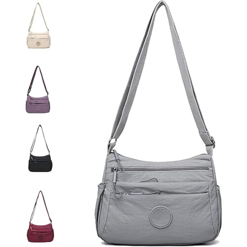 (#D, -) Χρωματιστή τσάντα crossbody, πολλές θήκες, καθημερινή