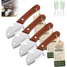 (4PCS, -) Multifunktionaler Gemüseschäler mit Holzgriff, 3-in-1