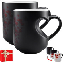 (2PCS, -) Caneca Mágica em Forma de Coração, 330ml Revela Corações com Bebida Quenta