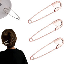 (3PCS-E, -) 3 Clipes de Cabelo Gigante em Forma de Alfinete, Grande Metálico