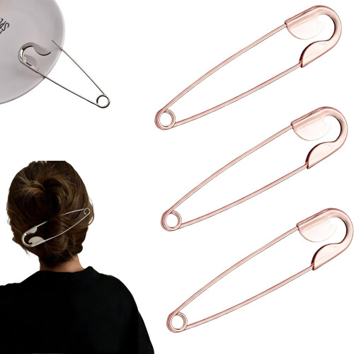 (3PCS-E, -) 3 clip capelli spillo sicurezza - come 2063