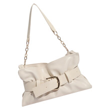 Leather Purse Toted Bag for Women Slouchy Hobos Bag-White