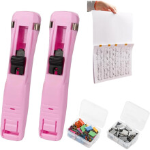 (2pcs-a, -) Grapadora sin grapas portátil recargable, 100 clips reutilizables