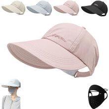(Pink, color_name) 2 kpl aurinkosuojabats lippikset, UPF-aurinkosuoja leveä lippa nopeasti kuivuvat