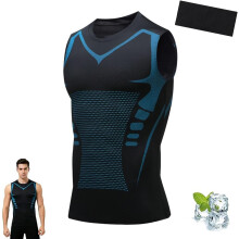 (Black, 3X-Large) V Boost V2 compressie shirt heren, snel drogend ademend mouwloos voor workout