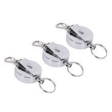 3 StüCk Edelstahl Silber Versenkbare SchlüSselanhäNger  Keyring Heavy Duty Steel