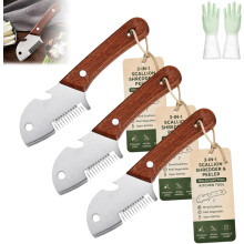 (3PCS, -) Multifunktionaler Gemüseschäler mit Holzgriff, 3-in-1