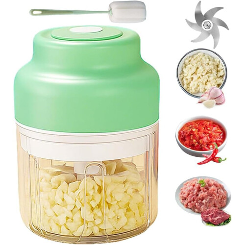 (Green, 250ML) Ηλεκτρική θραύστης σκόρδου USB, 250/320ml