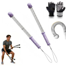 (Purple, -) Ropeless Battle Ropes for Quiet Home Gym, Adjustable Weighted Cordless Workout
