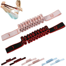 (2PCS-E, -) 8/12-Section Fitness Resistance Band for Stretching & Yoga, Numbered Adjustable