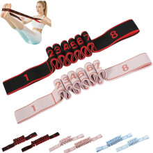 (2PCS-B, -) 8/12-Section Fitness Resistance Band for Stretching & Yoga, Numbered Adjustable