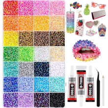 (28 colors / 30,000 pieces, -) 32.000 Teile Kunstharz Strass Set, 3mm bunt mit Aurora Beschichtung