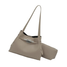 Sac seau élégant en cuir PU avec compartiment spacieux et-Gris
