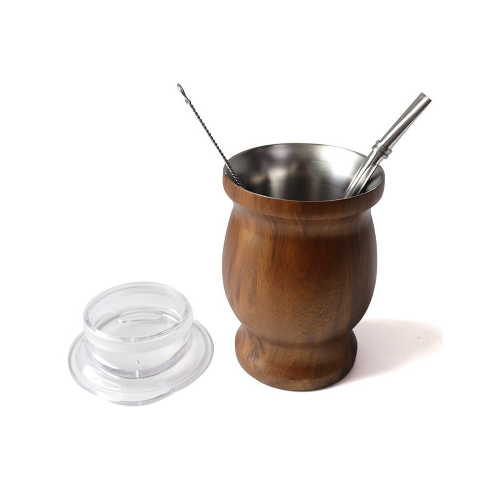 Wella Elements Stainless Steel Tea Cup Tea Cup Set For Insulated Straw Cup Insulated Simple Cup Wood Grain
